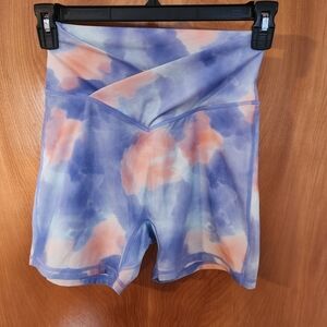 BuffBunny Rainwater Blue Tie-Dye Athletic Shorts